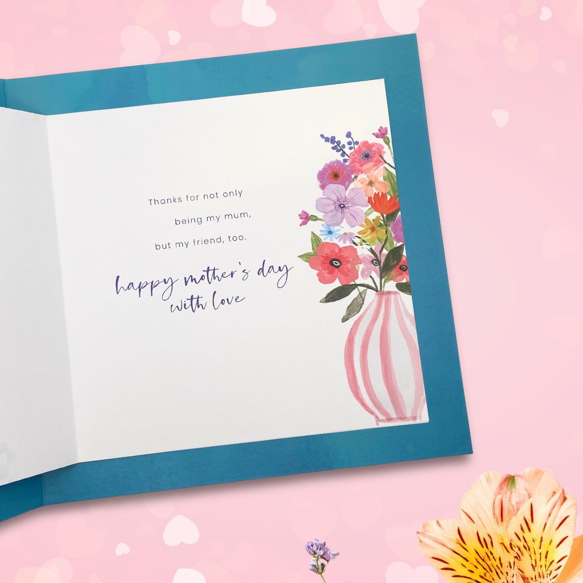 Mum Mother's Day Card - Champagne & Flowers