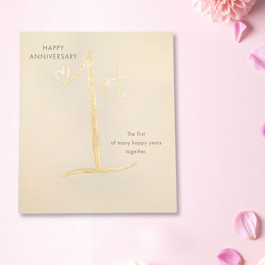 Happy 1st Wedding Anniversary Card - The First Of Many...