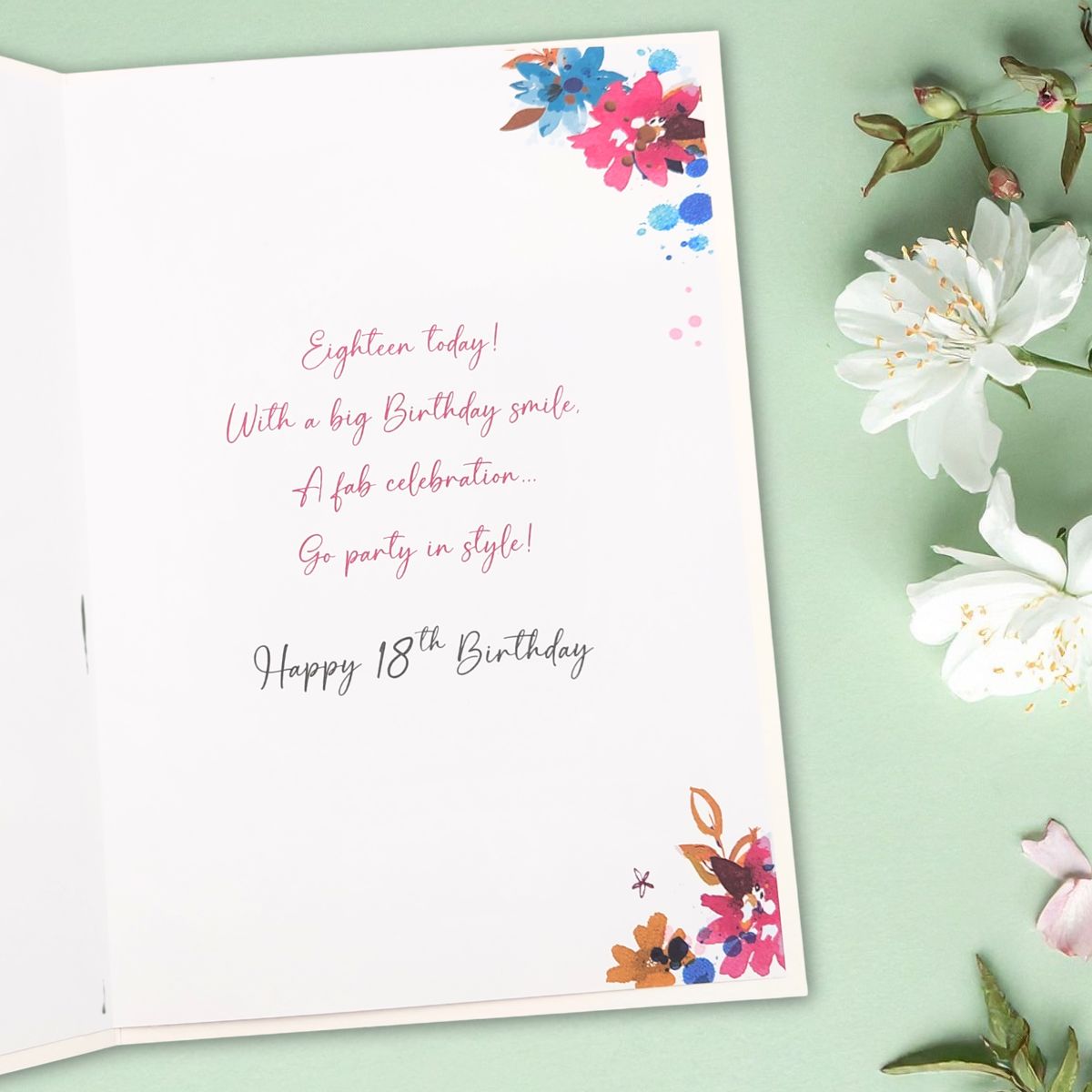 18th Birthday Card - Chic Lady & Cake