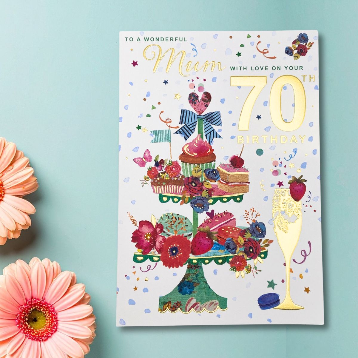 Mum 70th Birthday Card - Afternoon Tea