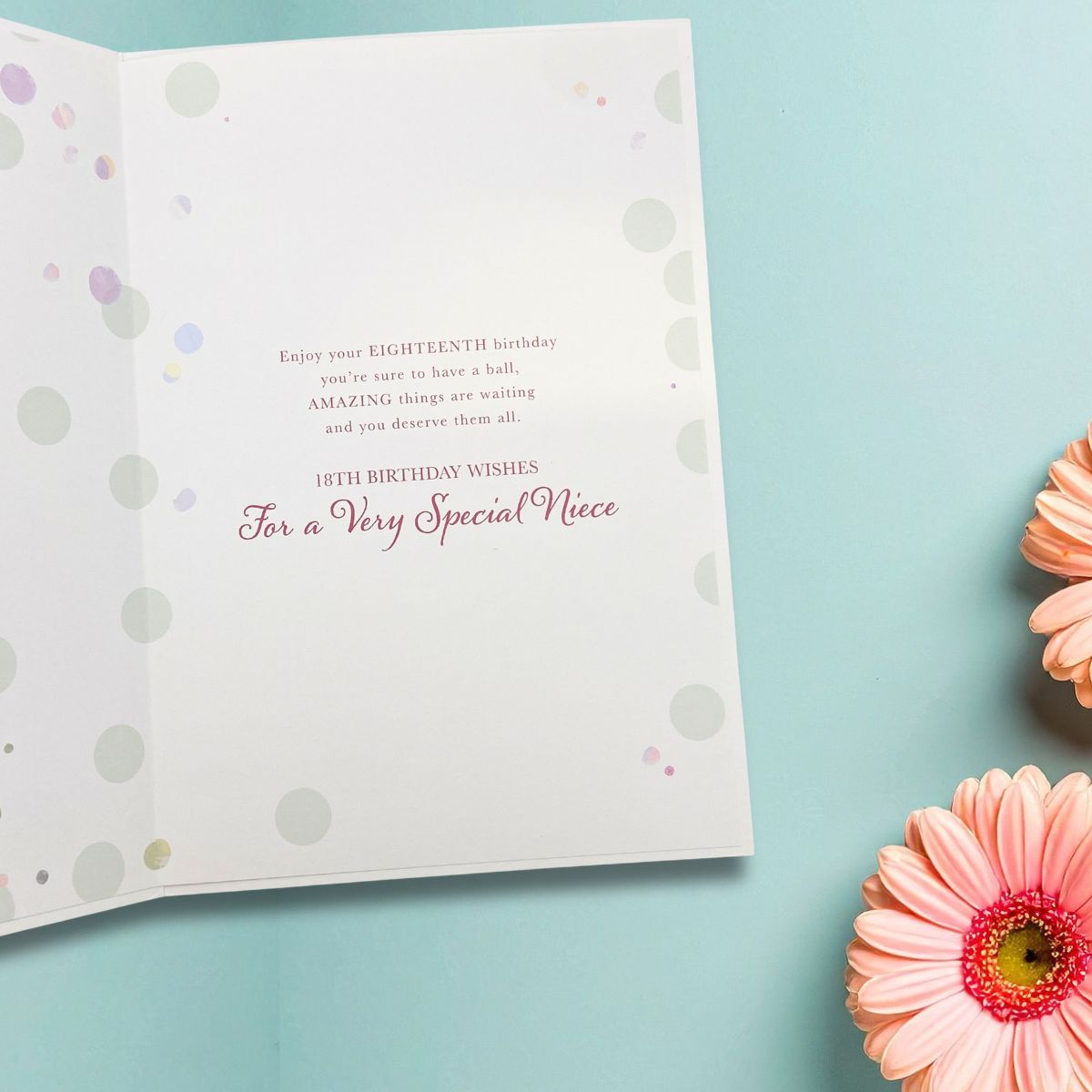 Niece 18th Birthday Card - Elderflower Balloons