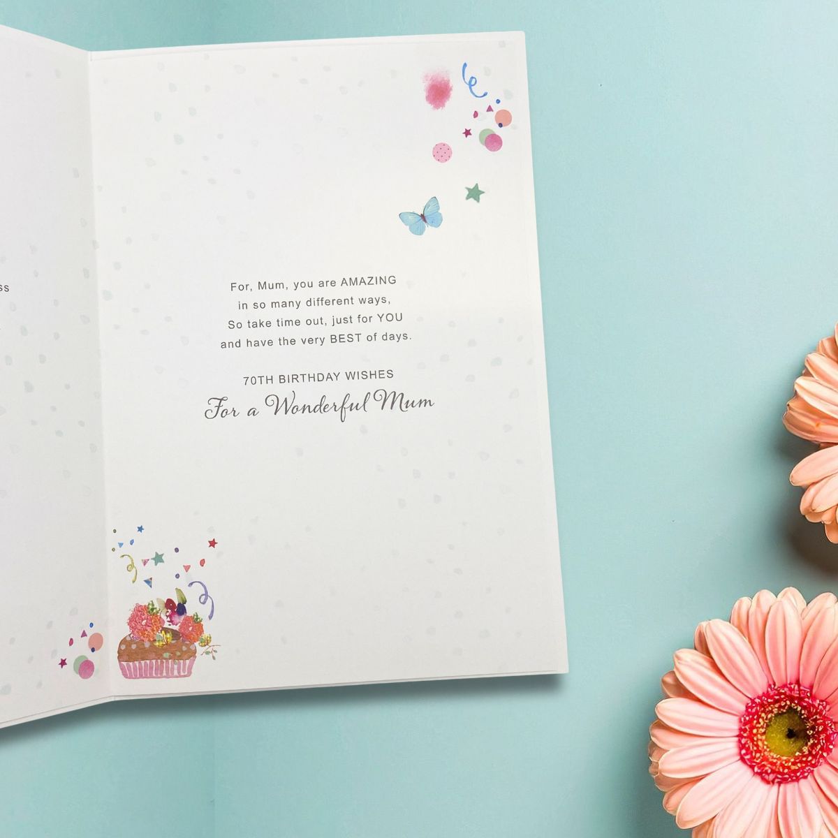 Mum 70th Birthday Card - Afternoon Tea