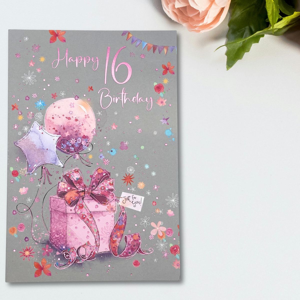 16th Birthday Card - Carnival Gifts Pink