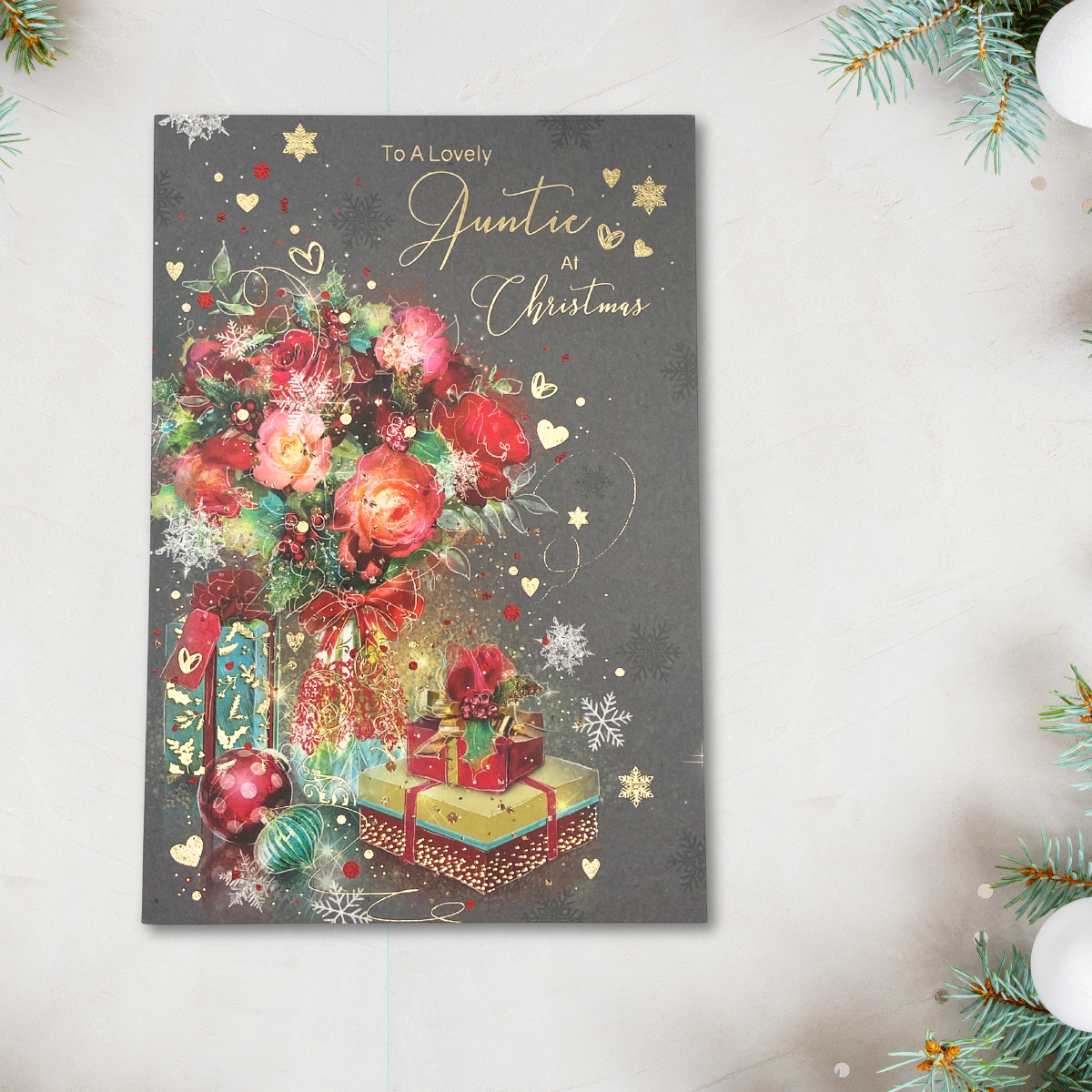 Auntie Christmas Card - Grace Flowers & Gifts