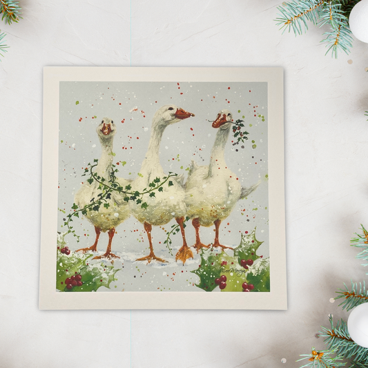 Open Christmas Card - Bree Merryn Christmas Geese