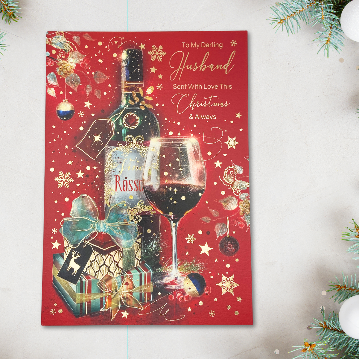 Husband Christmas Card - Grayson Red Wine & Gifts