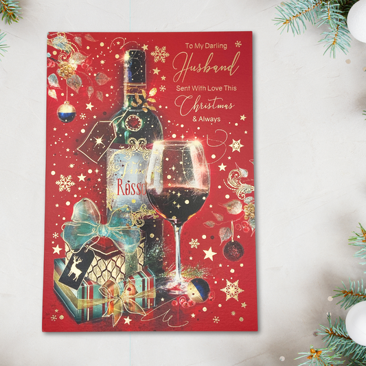 Husband Christmas Card - Grayson Red Wine & Gifts