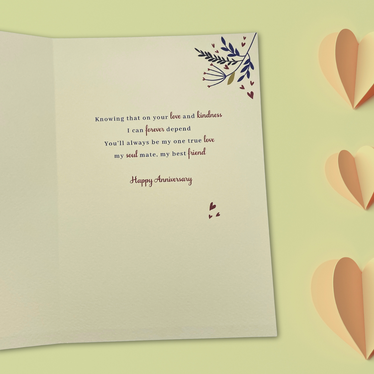 Husband Anniversary Card - Lasting Impressions Floral Hearts