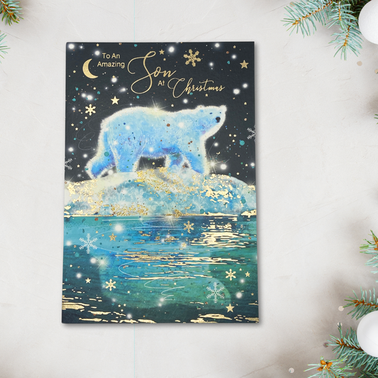 Son Christmas Card - Grayson Polar Bear