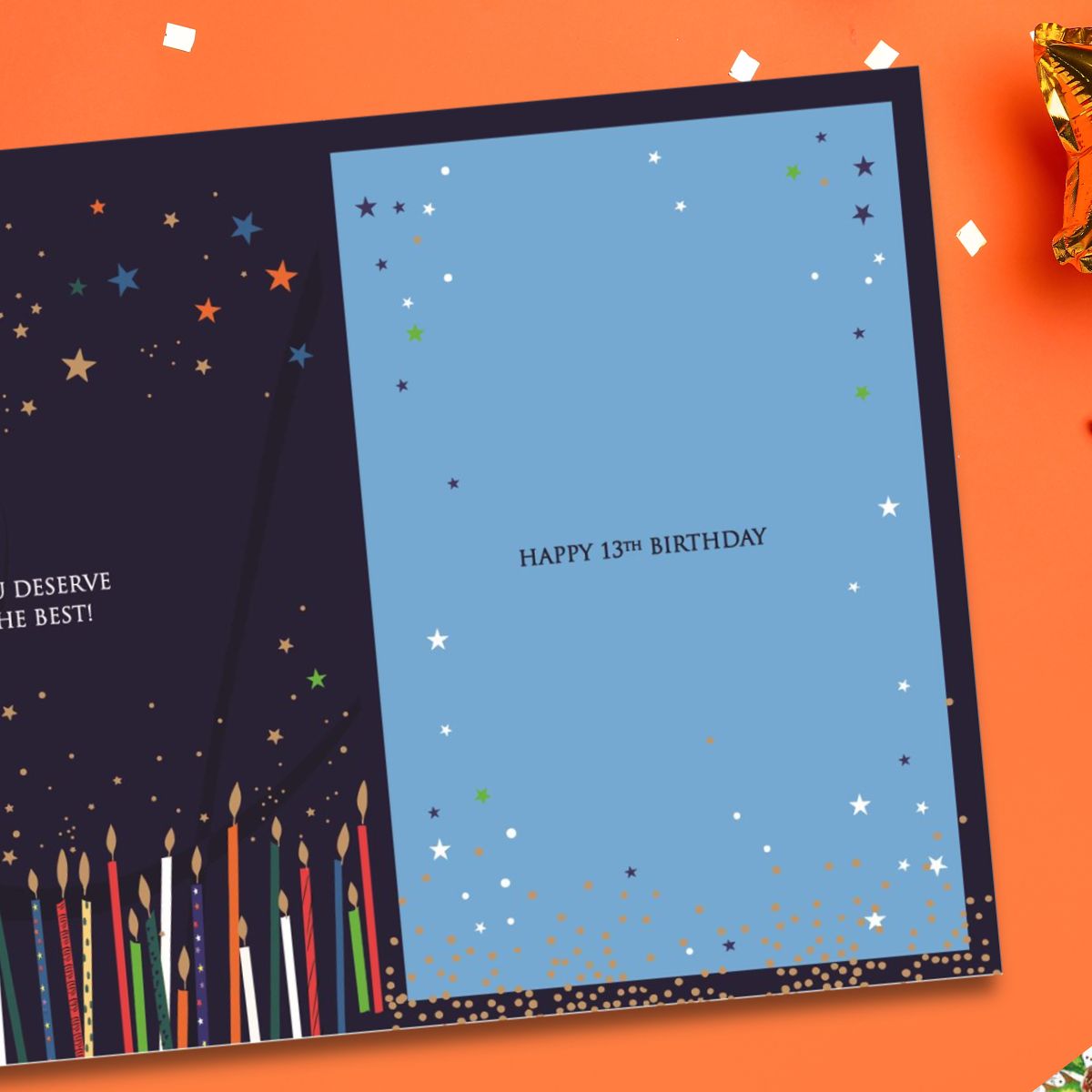 Great Grandson 13th Birthday Card - Candles