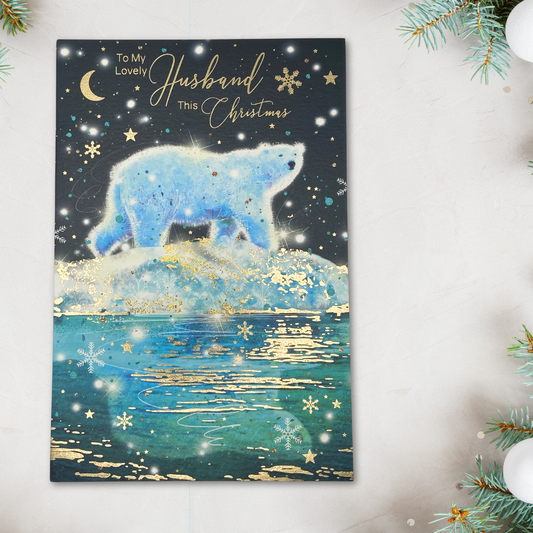 Husband Christmas Card - Grayson Polar Bear