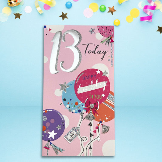 13th Birthday Card - Signature Balloons