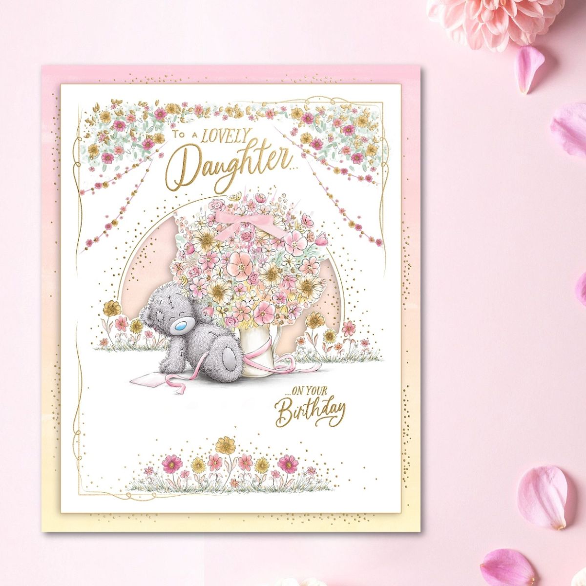 Daughter Boxed Birthday Card - Me To You Bear & Floral Jug