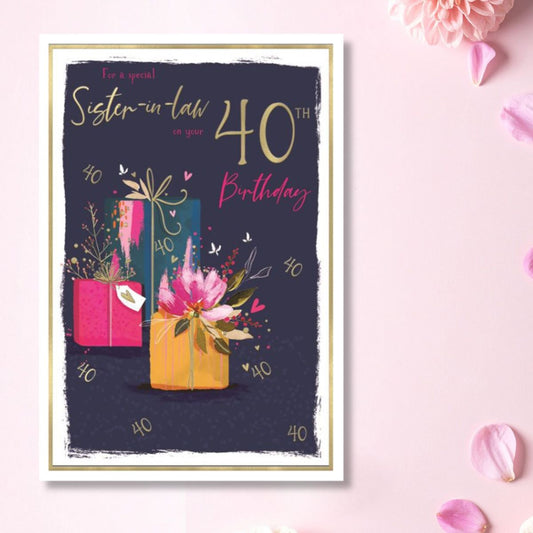 Sister-In-Law 40th Birthday Card - Skylight Floral Gifts
