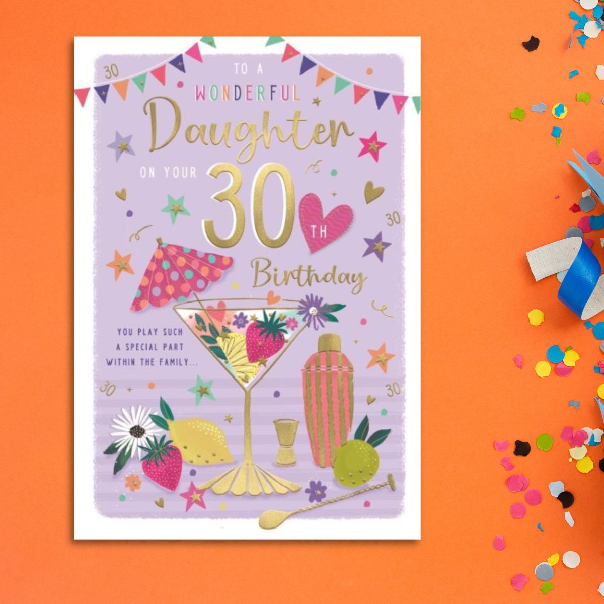 Daughter 30th Birthday Card - Pavillion Cocktails