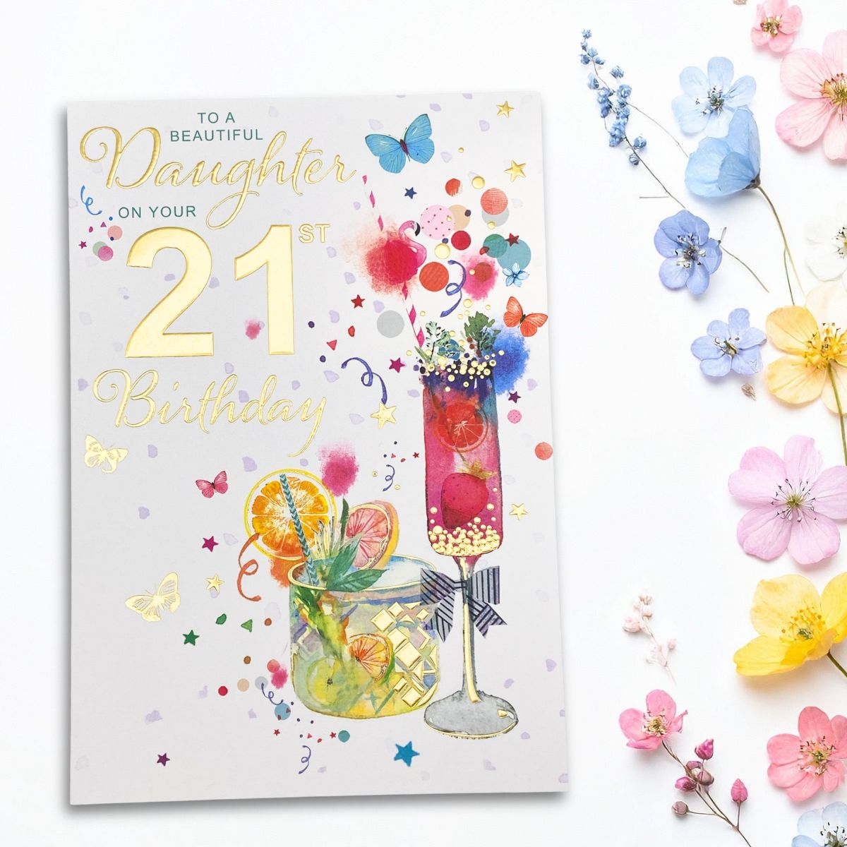 Daughter 21st Birthday Card - Cocktails