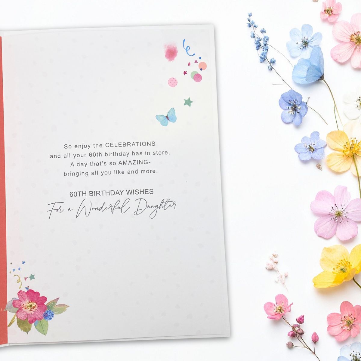 Daughter 60th Birthday Card - Cake & Bubbly