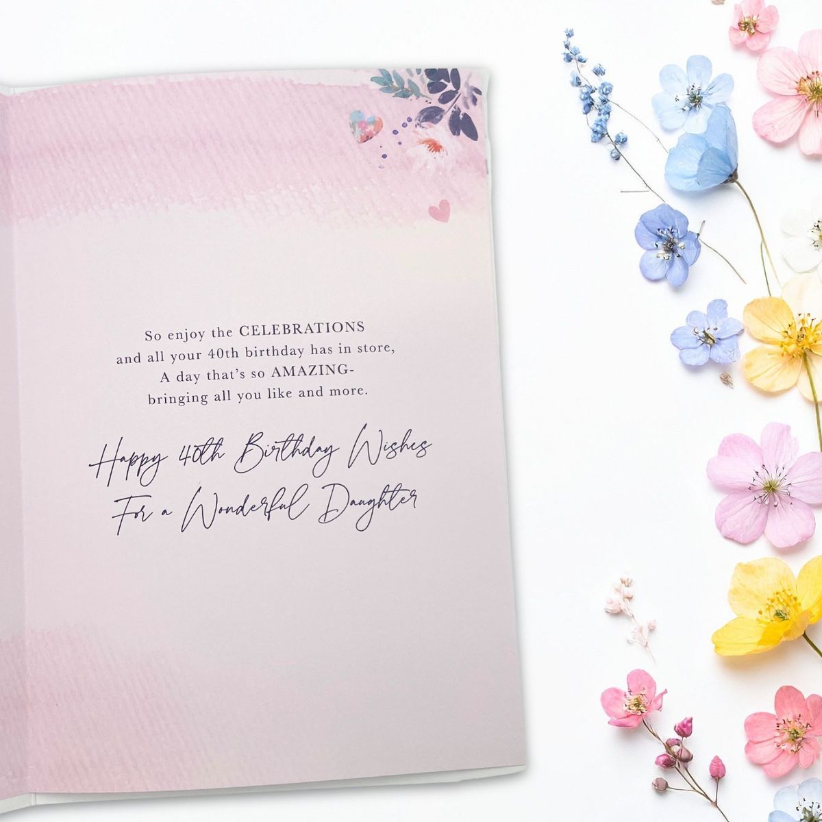 Daughter 40th Birthday Card - Heart Balloons