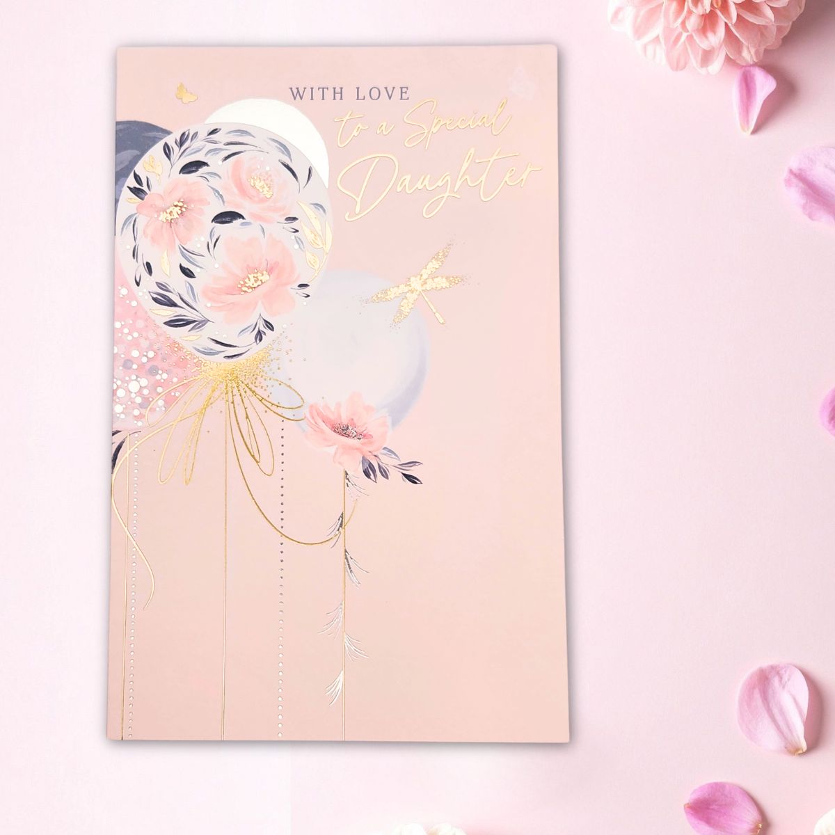 Daughter Birthday Card - Floral Balloons