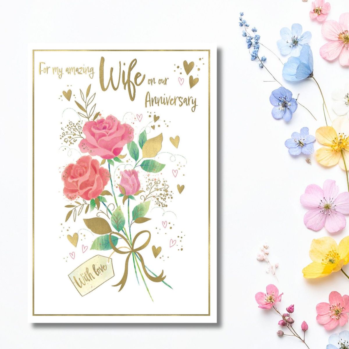 Wife Anniversary Card - Awash With Colour