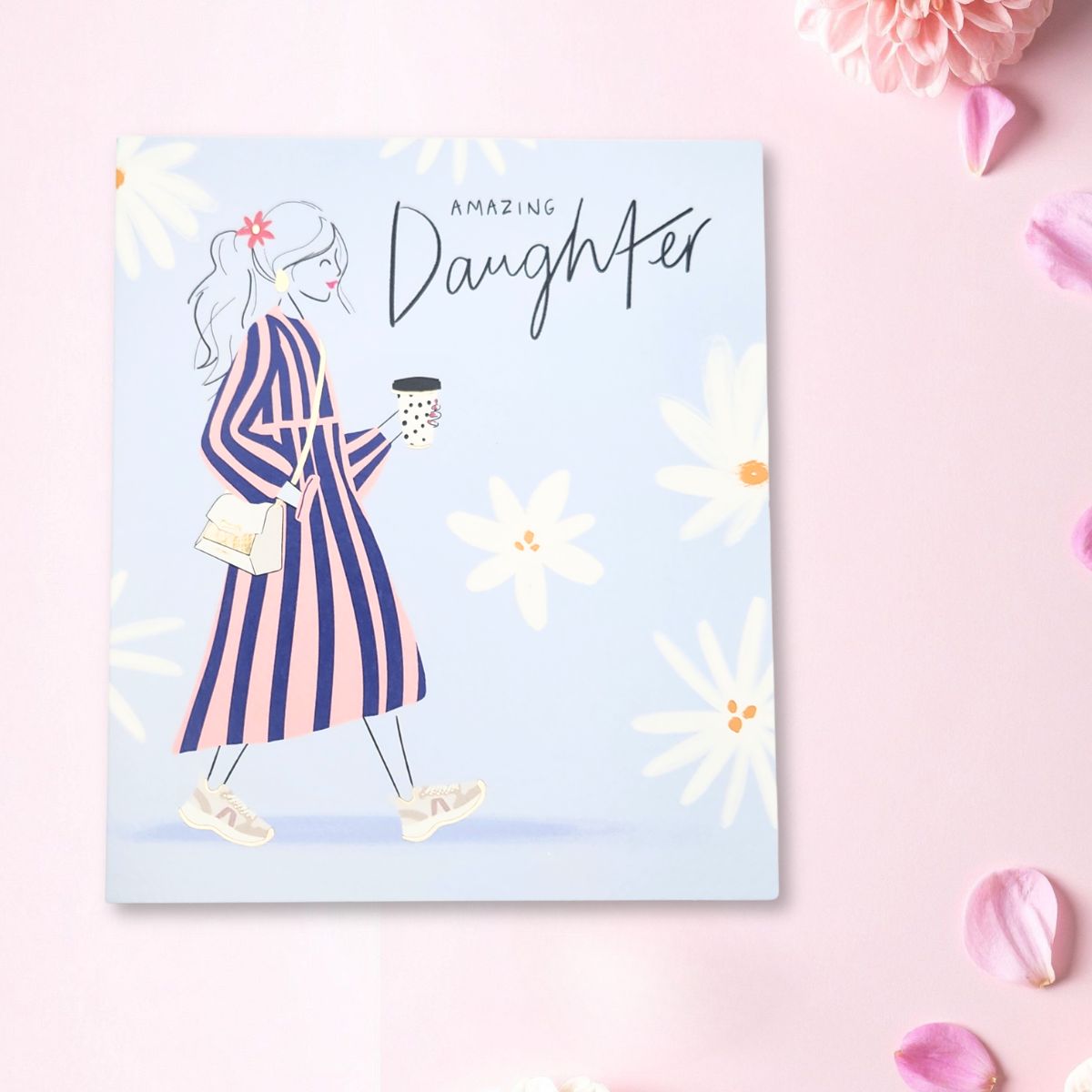 Daughter Birthday Card - Stripy Dress