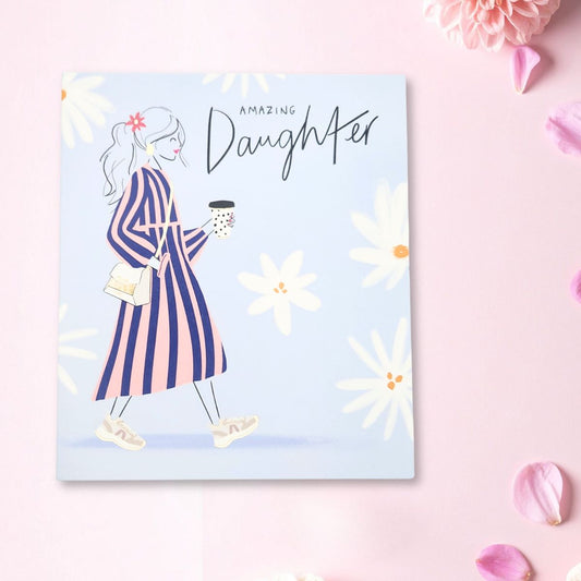 Daughter Birthday Card - Stripy Dress