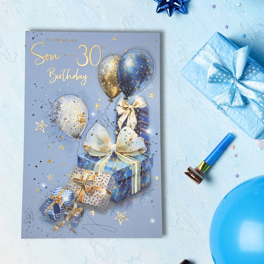 Son 30th Birthday Card - Gifts & Balloons