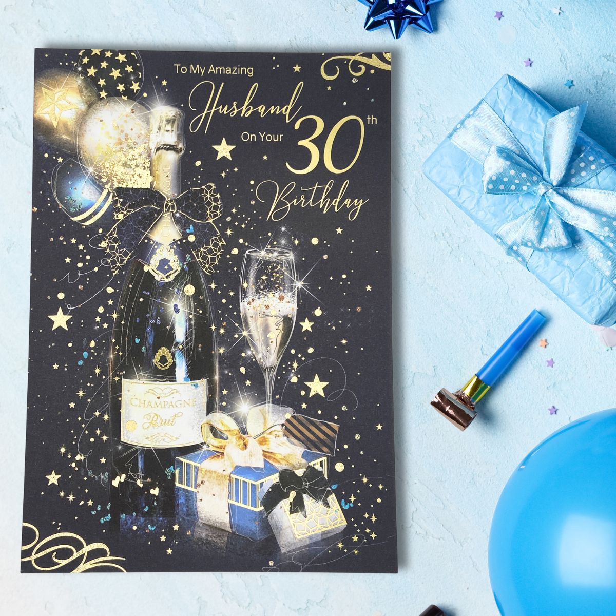 Husband 30th Birthday Card - Grayson Bubbly