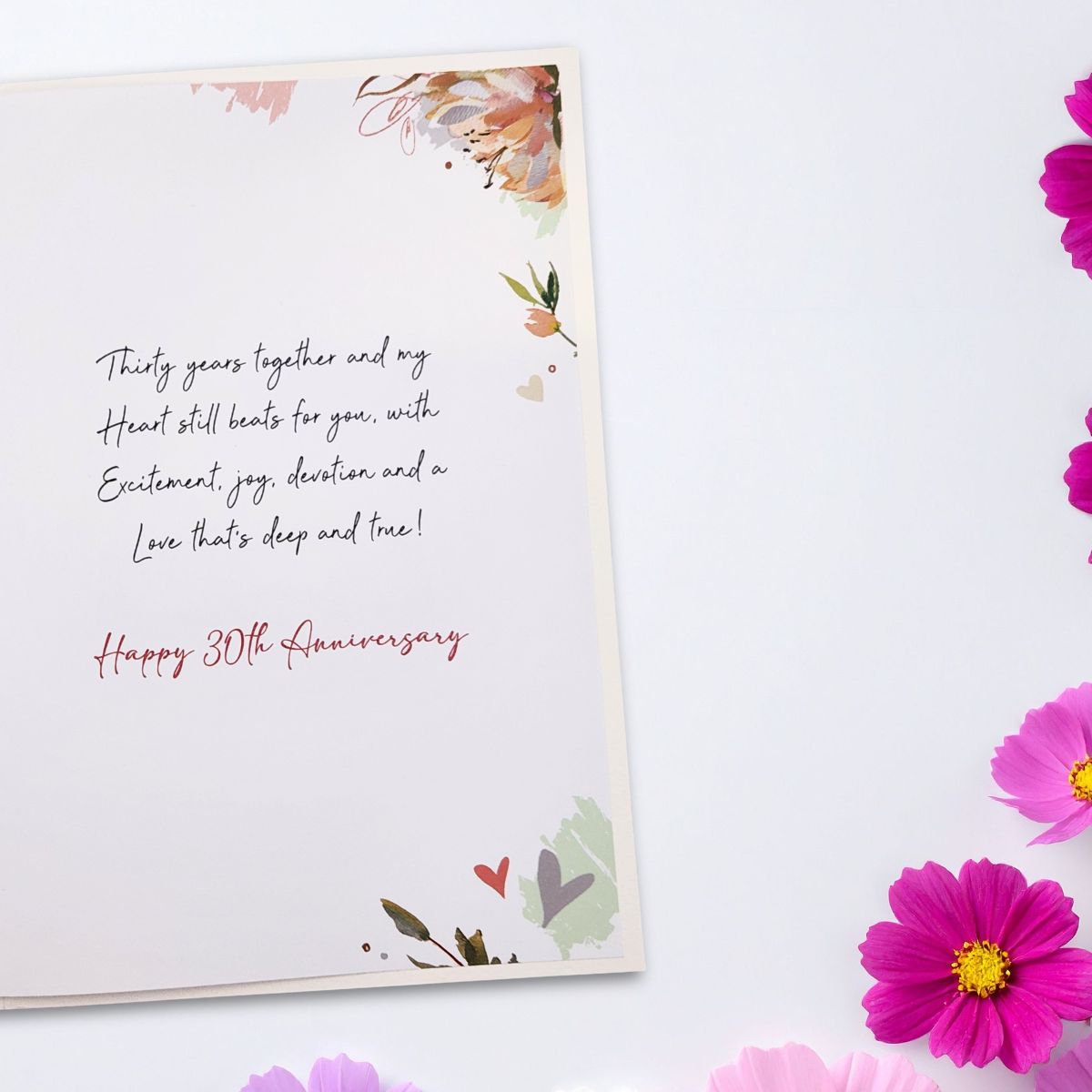 Wife Pearl Wedding Anniversary Card - 30th Flutes