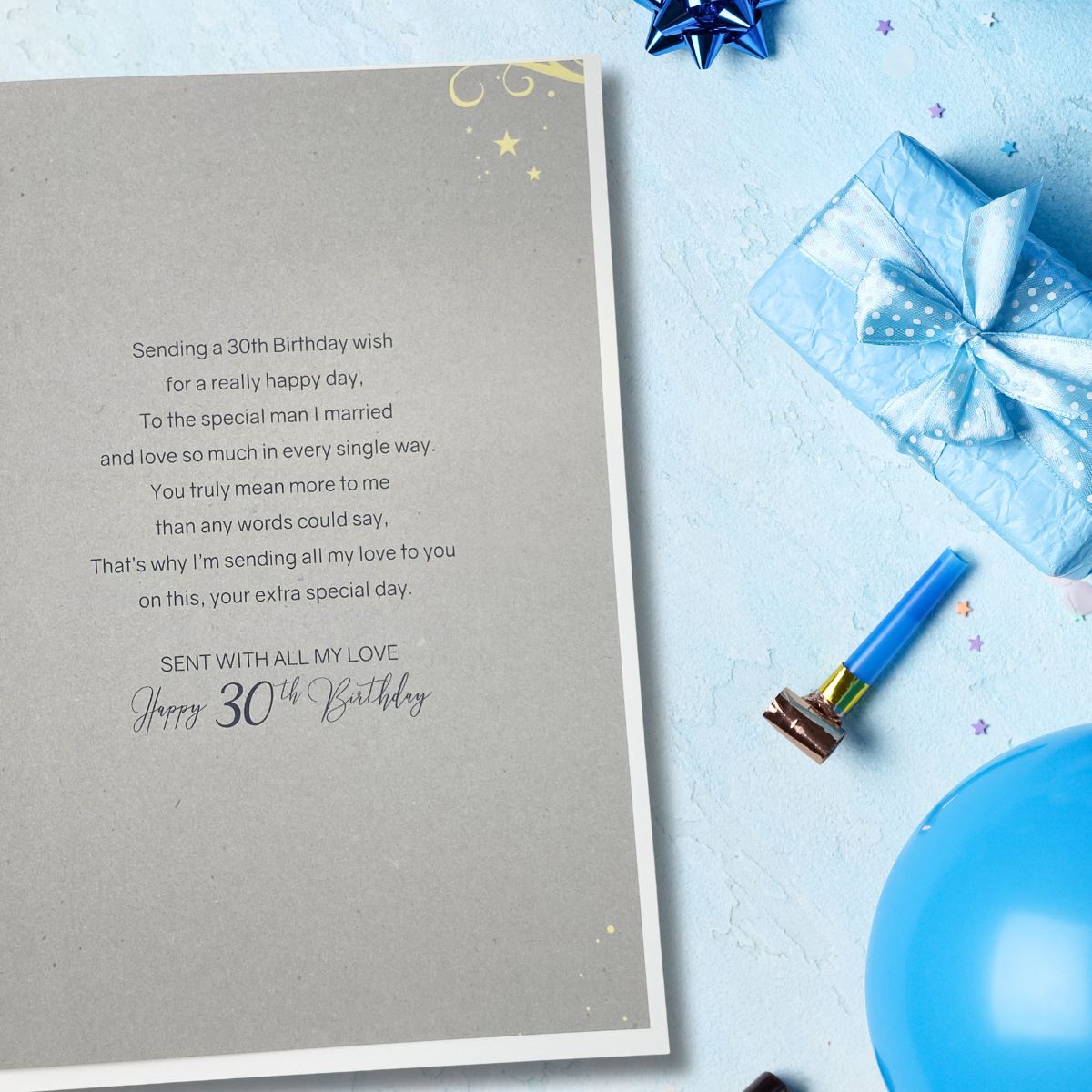 Husband 30th Birthday Card - Grayson Bubbly