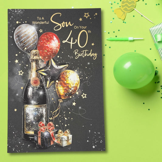 Son 40th Birthday Card - Grayson Gifts & Bubbly