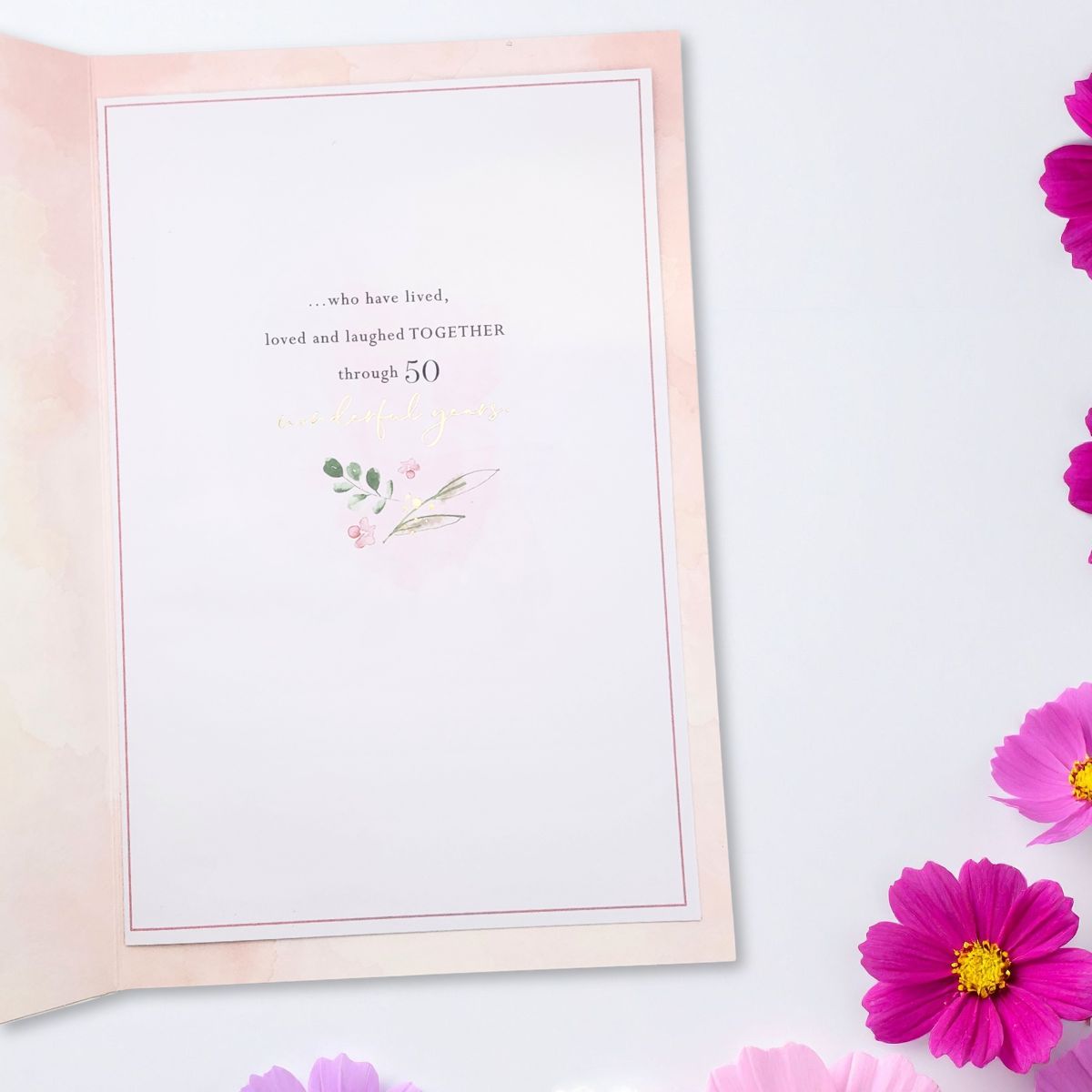 Mum & Dad Golden Wedding Anniversary Card - 50th Decoupage Celebration