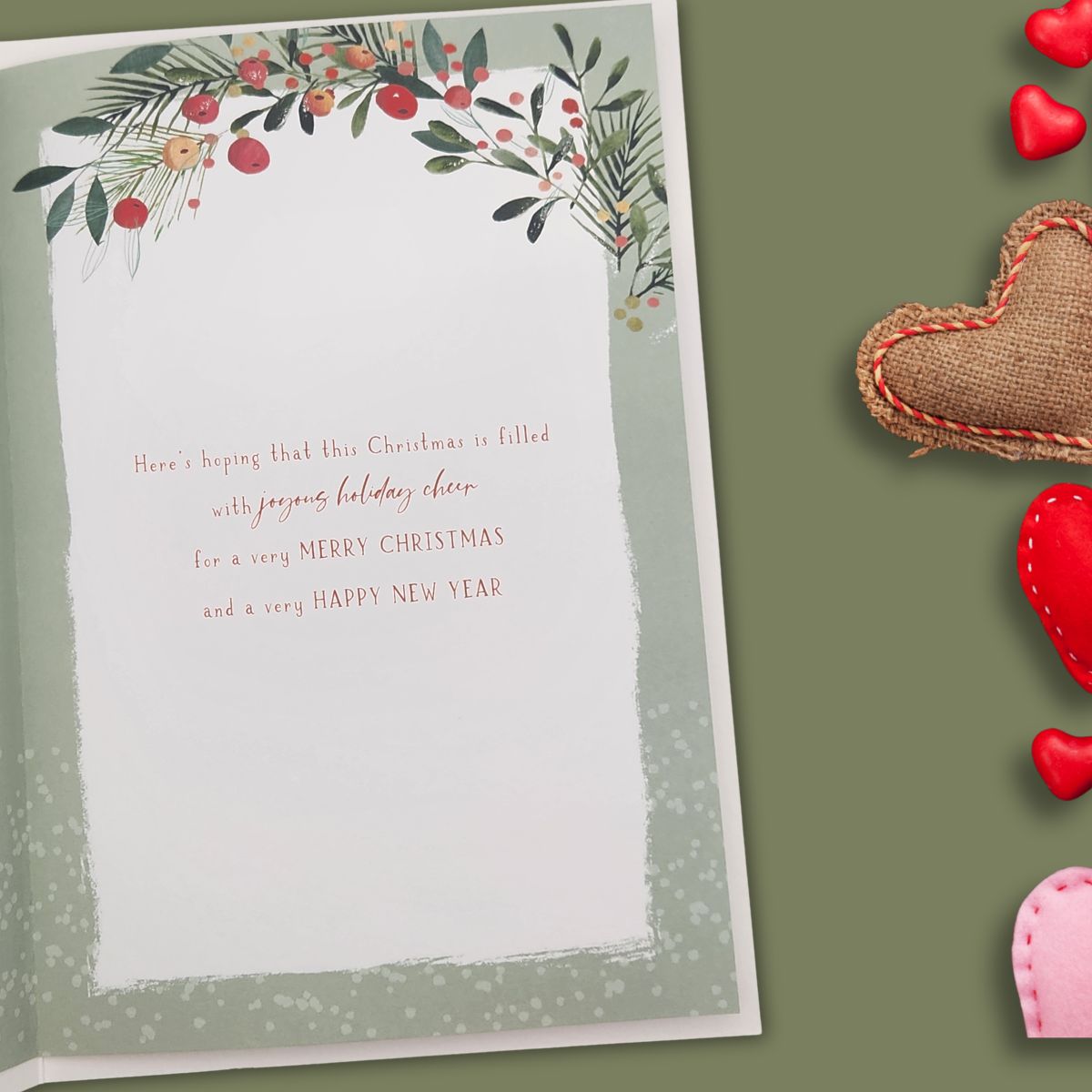 Sister & Fiancé Christmas Card - Skylight Wreath