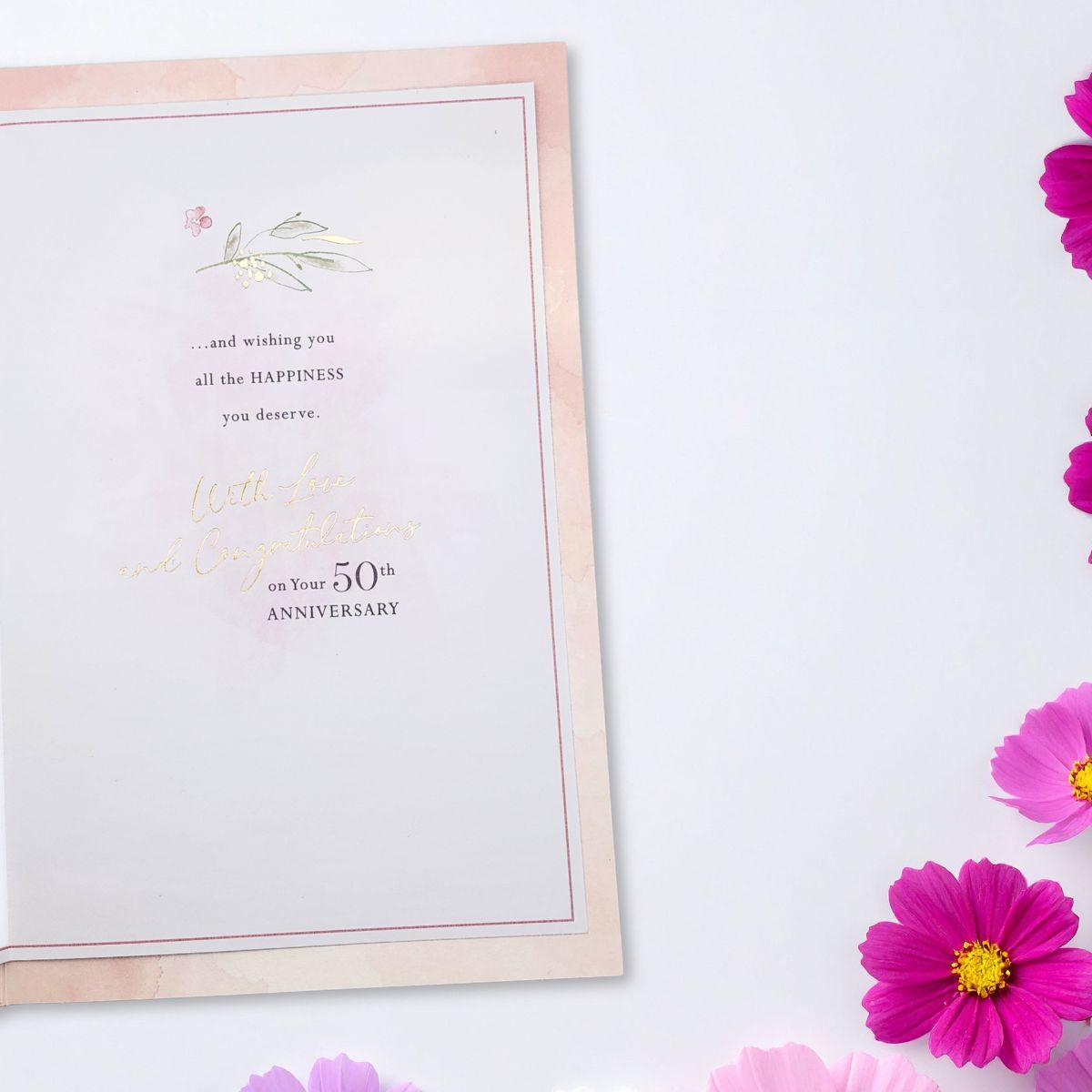 Mum & Dad Golden Wedding Anniversary Card - 50th Decoupage Celebration
