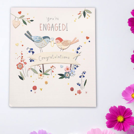 Engagement Card - Button Box Birds