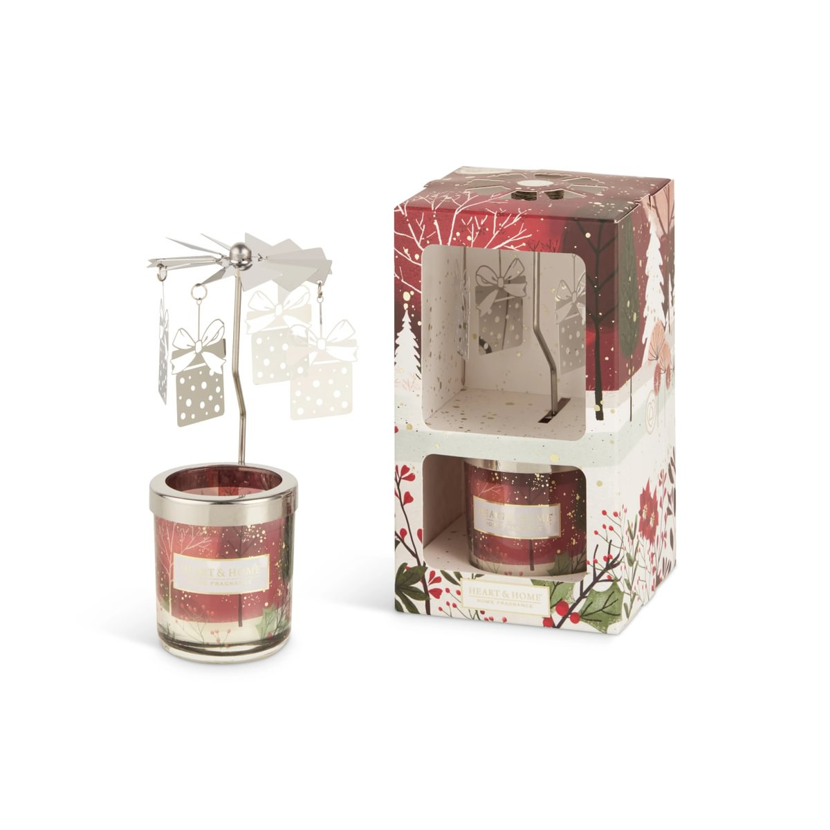 Heart & Home Gift Set - Christmas Magic Mini Candle & Carousel