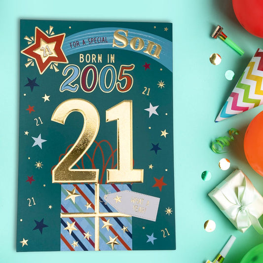 Son 21st Birthday Card - Year You Were Born 2005