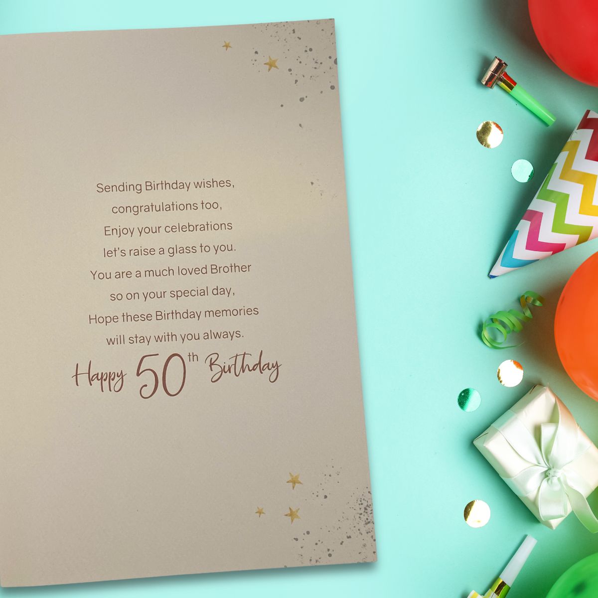 Brother 50th Birthday Card - Beers & Cheers