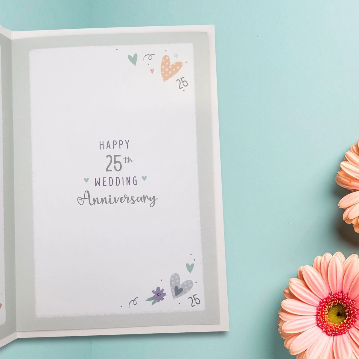 Silver Wedding Anniversary Card - 25th Pavillion Flutes