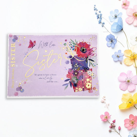 Sister Birthday Card - Landscape Presents