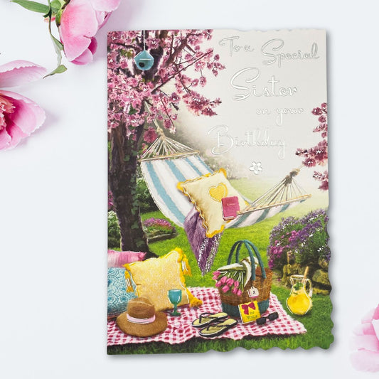 Sister Birthday Card - Velvet Picnic Hammock