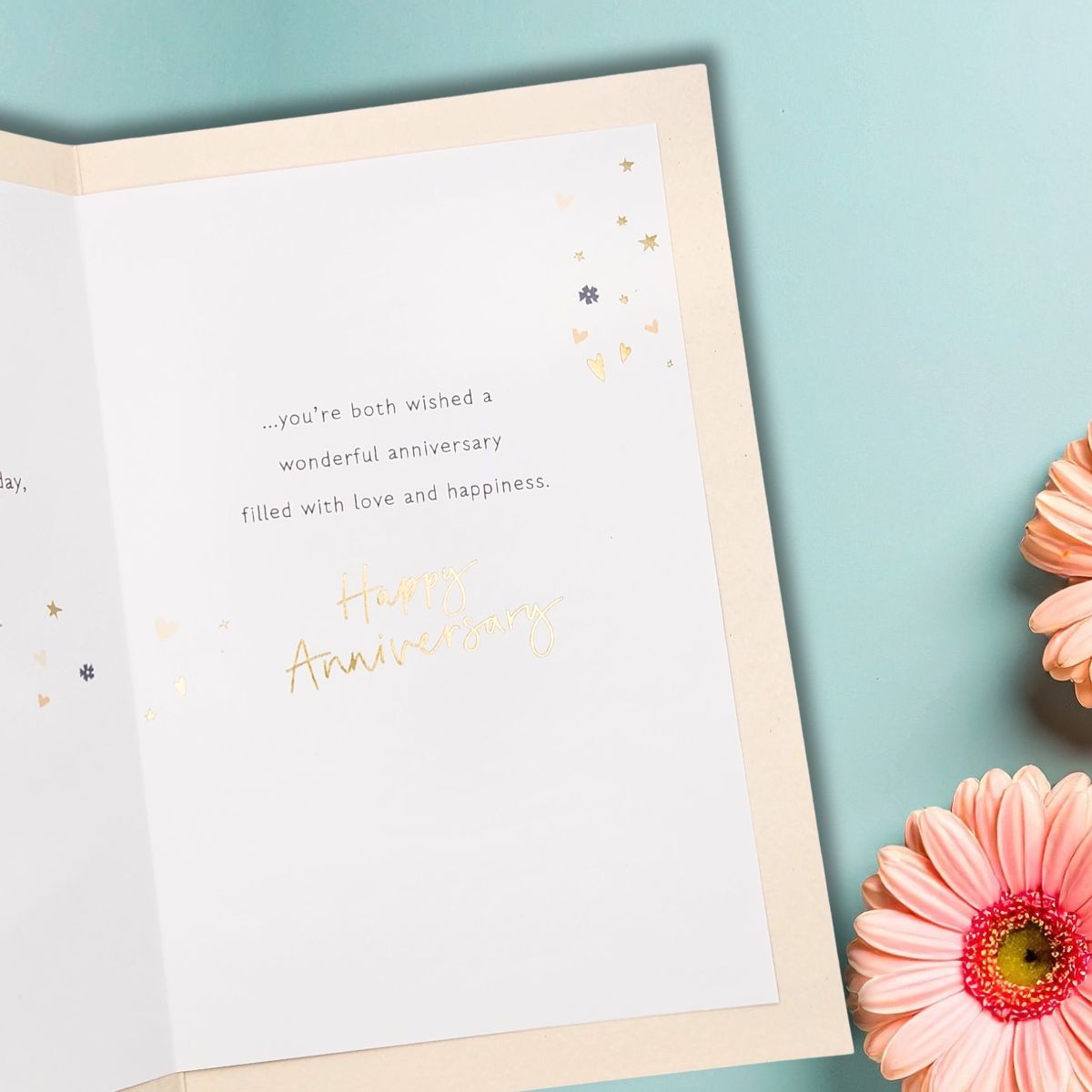 Son & Daughter-In-Law Wedding Anniversary Card - Gold Heart Balloons