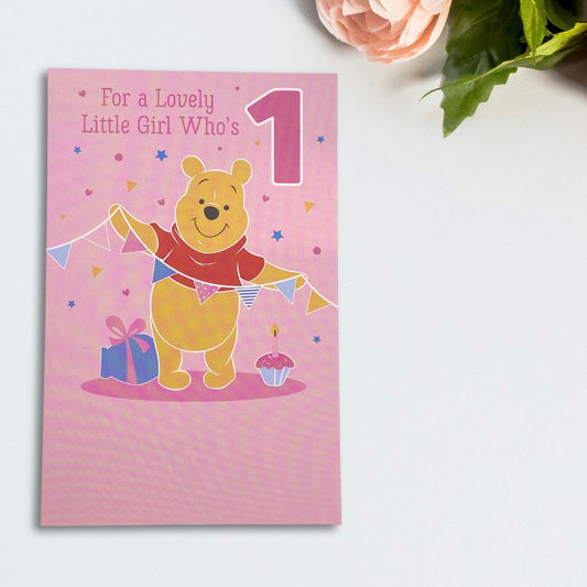 1st Birthday Card - Disney Winnie The Pooh