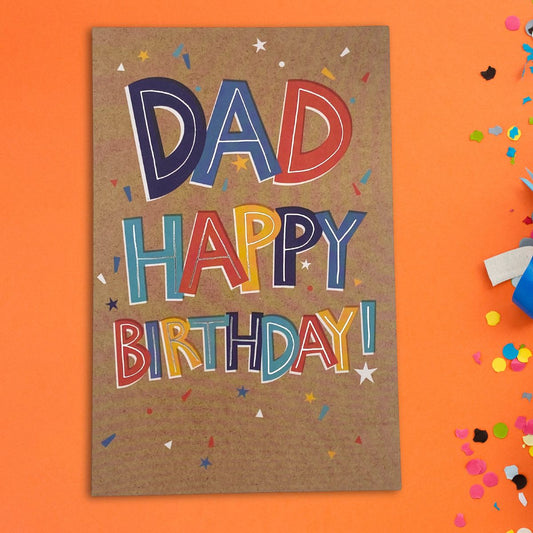 Dad Birthday Card - Kraft Text