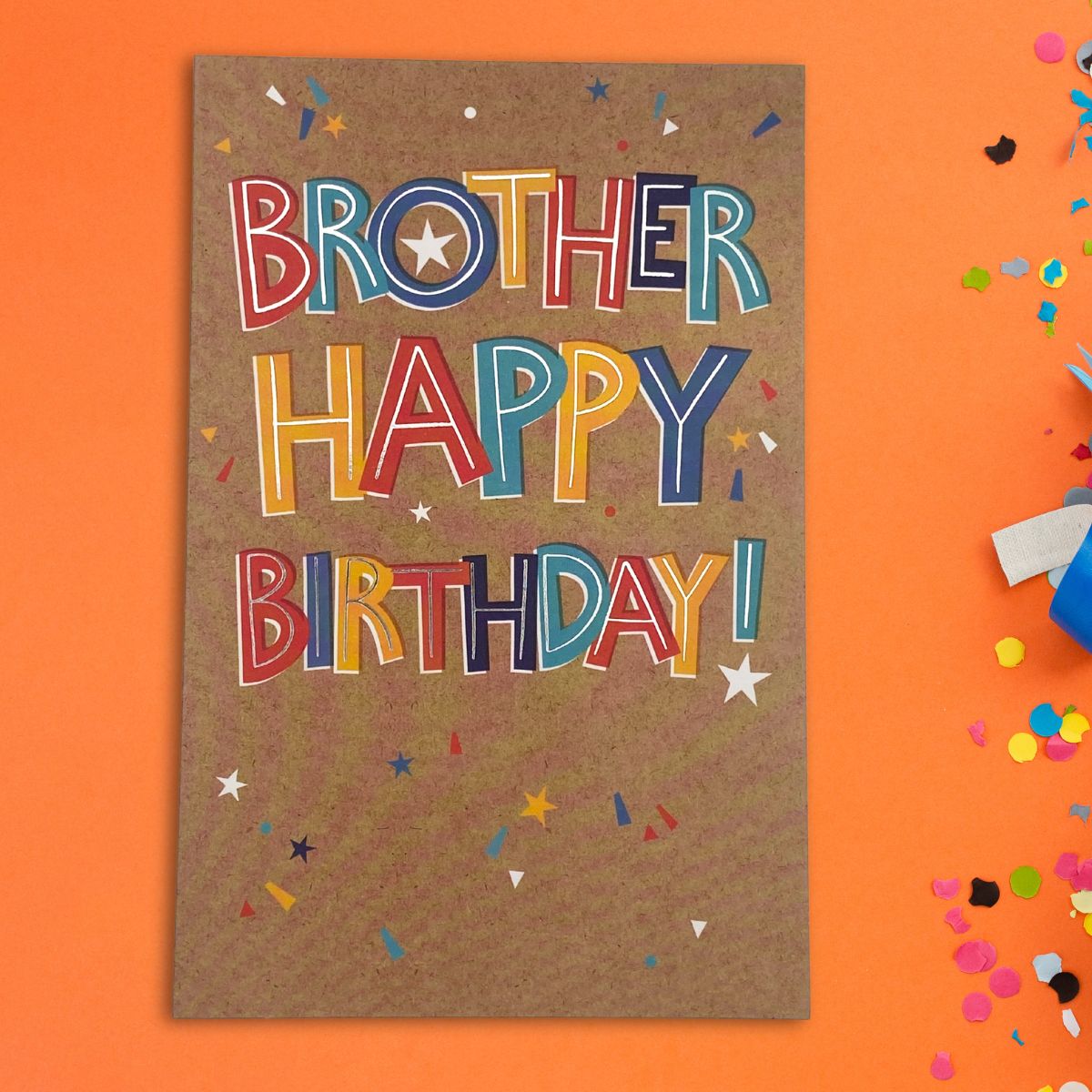 Brother Birthday Card - Kraft Text