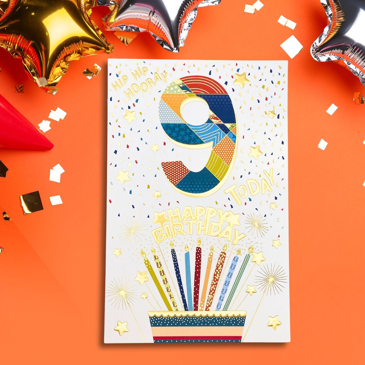 9th Birthday Card - Hoopla! Candles