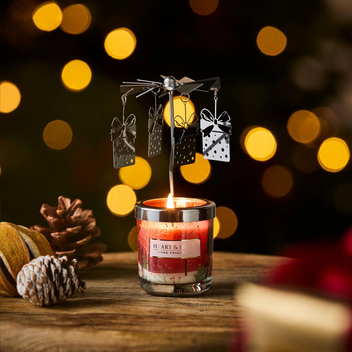 Heart & Home Gift Set - Christmas Magic Mini Candle & Carousel