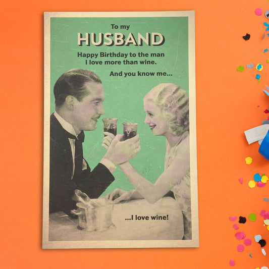 Husband Birthday Card- Waving At Trains