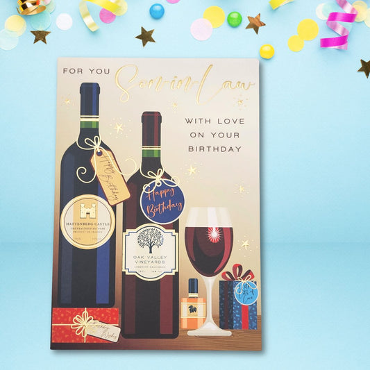 Son-In-Law Birthday Card - Wine Time