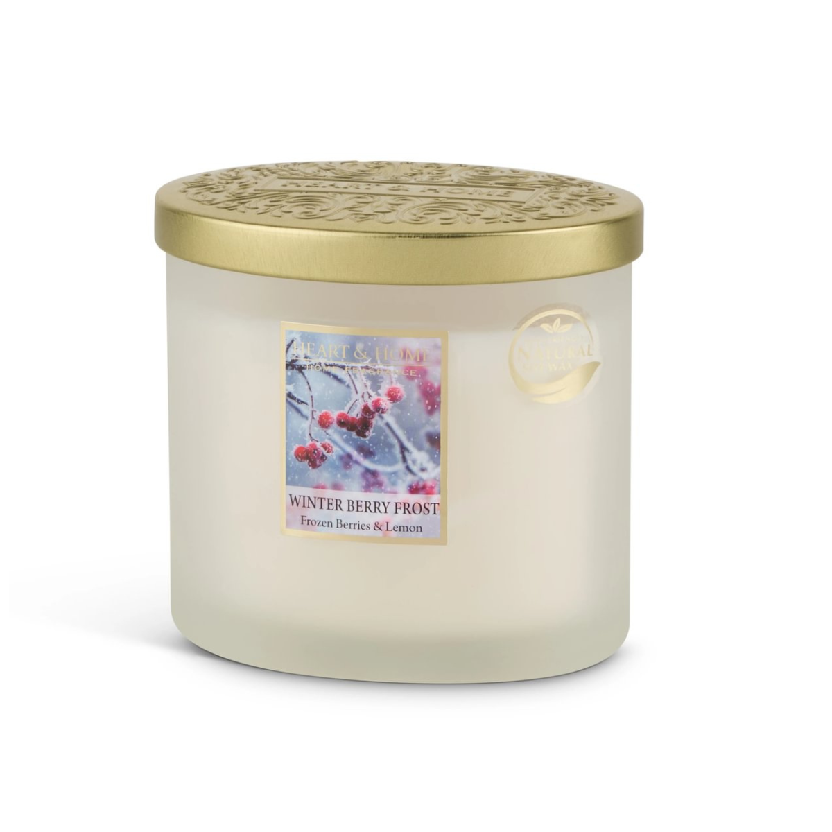 Heart & Home Twin Wick Soy Wax Candle - Winter Berry Frost